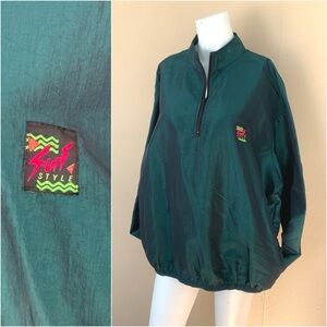 Vintage 90’s Windbreaker Jacket | 90’s Half Zip Pullover Lightweight Jacket